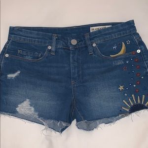 Blank NYC Embroidered Celestial Denim Shorts